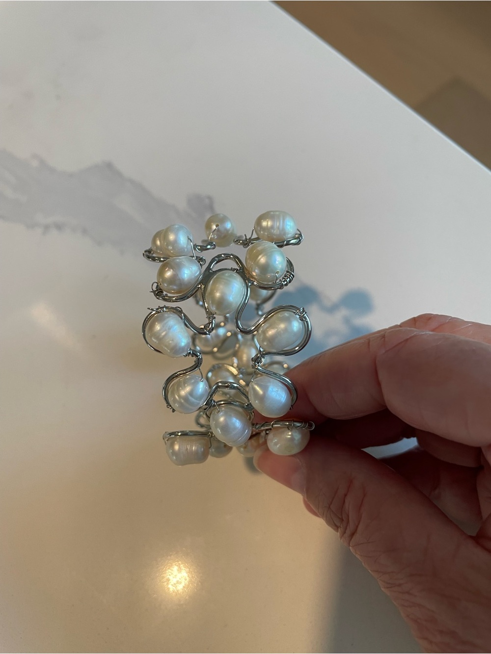 Freshwater Pearl Chocker and Cuff Bracelet Set
